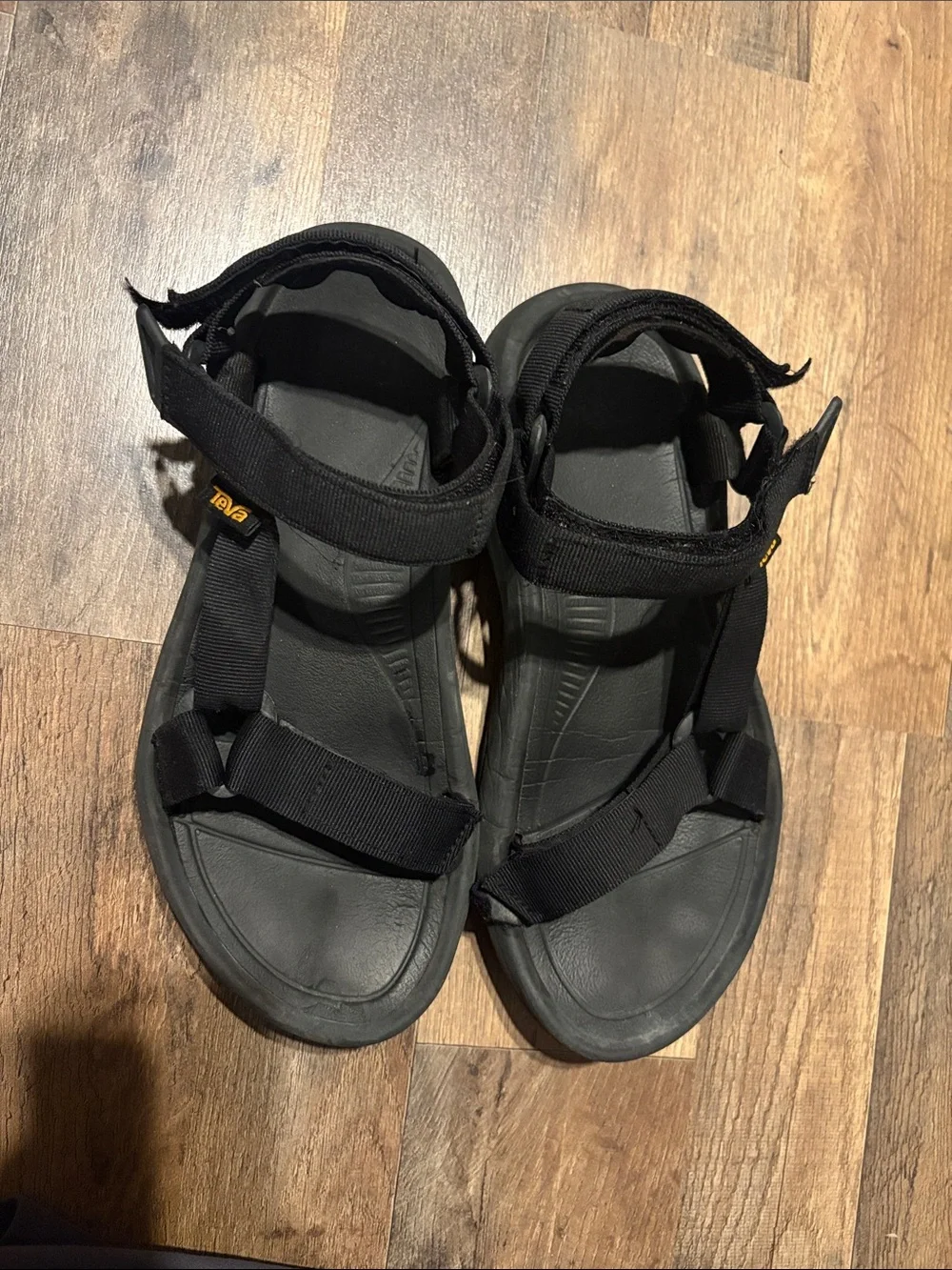 Teva Black Adjustable Sport-Strap Platform Sandals